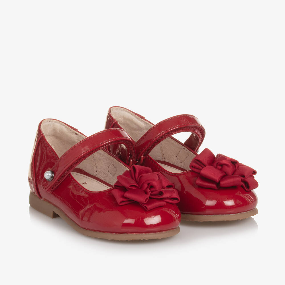 Mayoral - Girls Red Faux Patent Leather Shoes | Childrensalon