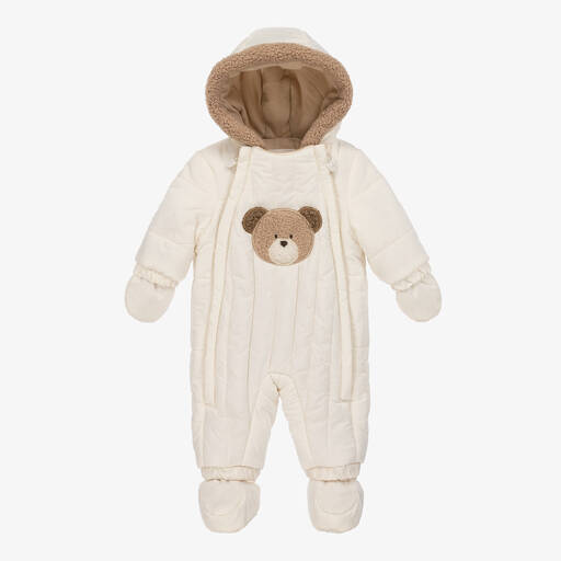 Mayoral-Ivory Padded Baby Snowsuit | Childrensalon