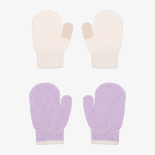 Molo-Baby Girls Purple Knit Mittens (2 Pack) | Childrensalon