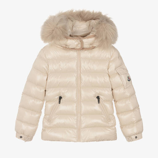 Moncler Enfant-Girls Beige Down Padded Badyf Jacket | Childrensalon