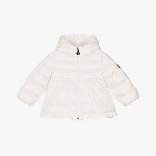 Moncler Enfant-Girls Ivory Down Padded Odile Coat | Childrensalon