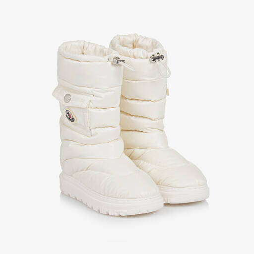 Moncler Enfant-Ivory Down Padded Boots | Childrensalon