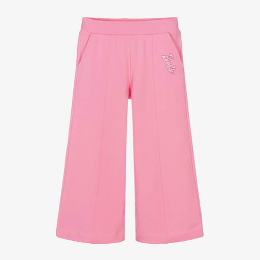 Monnalisa-Girls Pink Cotton Barbie Joggers | Childrensalon