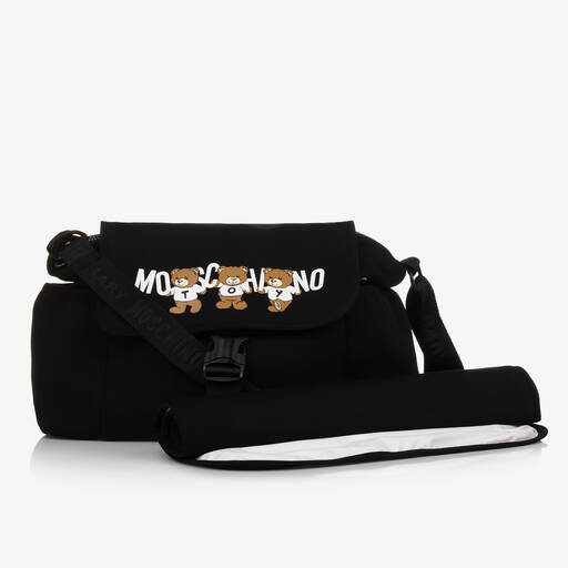 Moschino Baby-Black Teddy Bear Logo Changing Bag (30cm) | Childrensalon