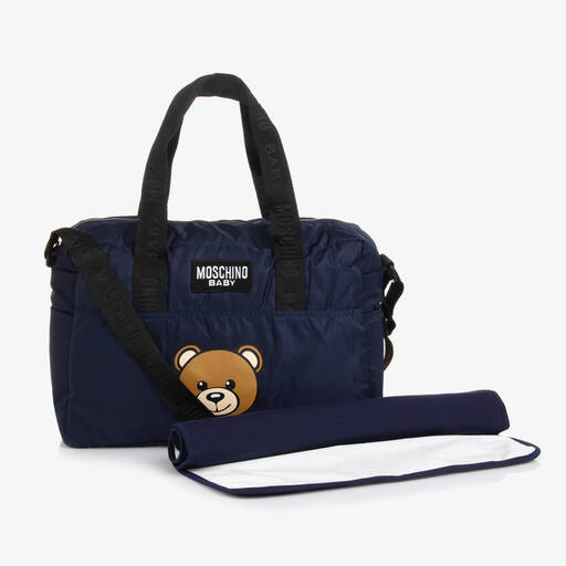 Moschino Baby-Blue Teddy Bear Baby Changing Bag (40cm) | Childrensalon