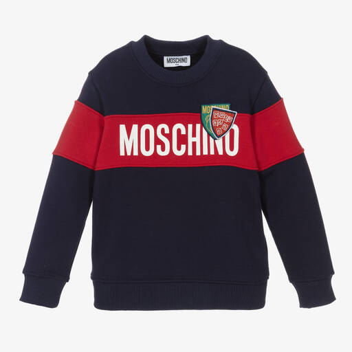 Moschino Kid-Teen-Navy Blue Cotton Sweatshirt | Childrensalon