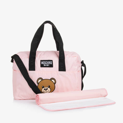 Moschino Baby-Pink Teddy Bear Baby Changing Bag (40cm) | Childrensalon