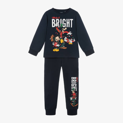 Name It-Boys Blue Cotton Festive Disney Pyjamas | Childrensalon