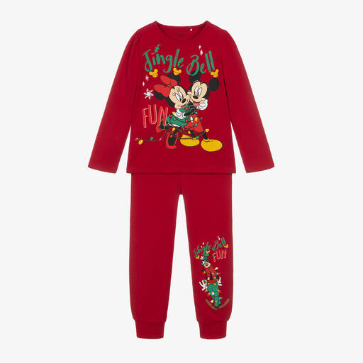 Name It-Girls Red Cotton Festive Disney Pyjamas | Childrensalon