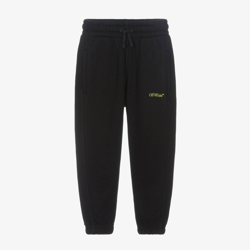 Off-White - Boys Black Cotton Diagonals Joggers | Childrensalon