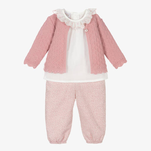 Paz Rodríguez-Baby Girls Pink & Ivory Trouser Set | Childrensalon