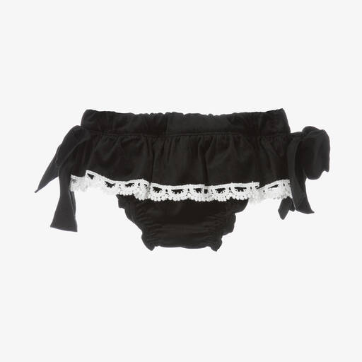 Phi Clothing-Baby Girls Black Velvet Bloomer Shorts | Childrensalon