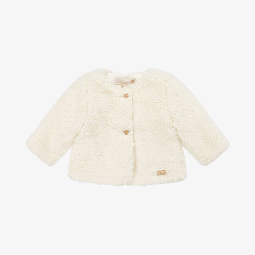 Pureté Du... Bébé-Ivory Teddy Fleece Baby Pram Coat | Childrensalon