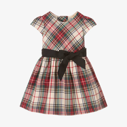 Ralph Lauren-Baby Girls Red Tartan Dress | Childrensalon