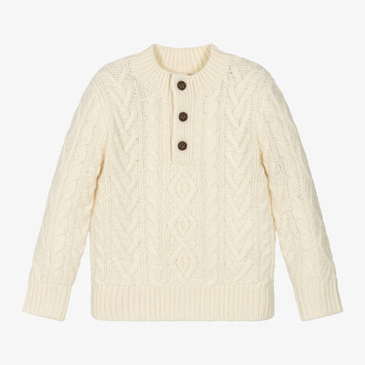 Ralph Lauren-Boys Ivory Wool & Cashmere Sweater | Childrensalon