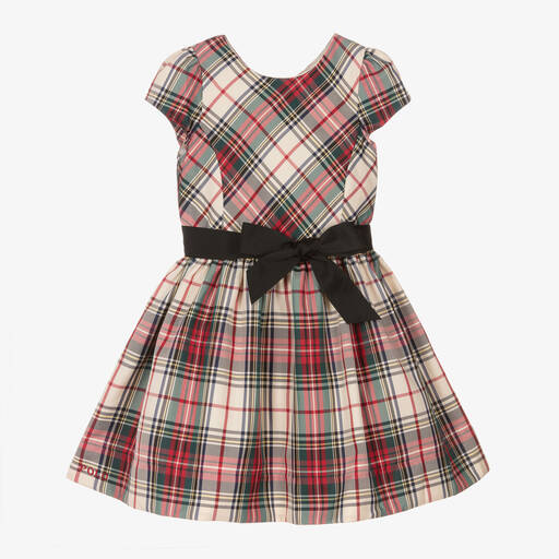 Ralph Lauren-Girls Red Tartan Dress | Childrensalon