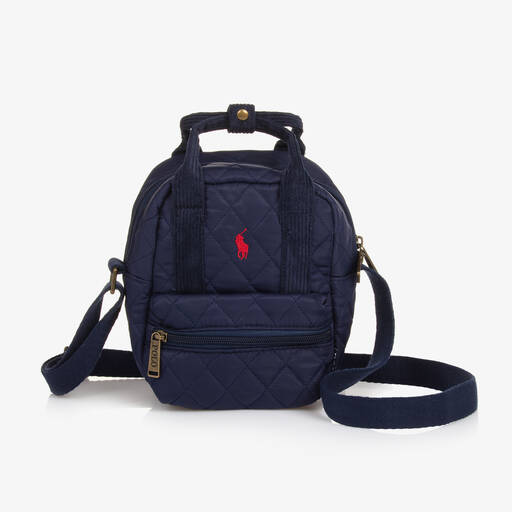 Ralph Lauren-Navy Blue Quilted Messenger Bag (20cm) | Childrensalon