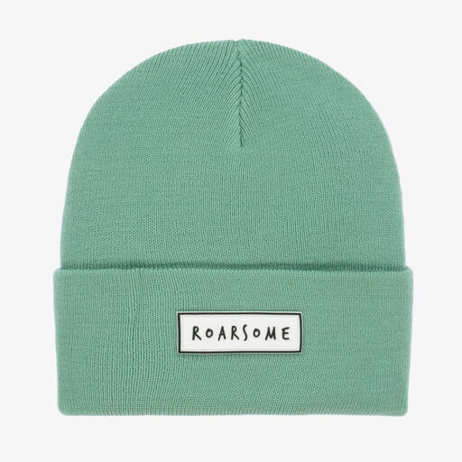 Roarsome-Green Knitted Beanie Hat | Childrensalon