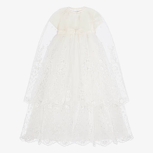 Sarah Louise-Girls Ivory Organza & Satin Ceremony Gown Set | Childrensalon