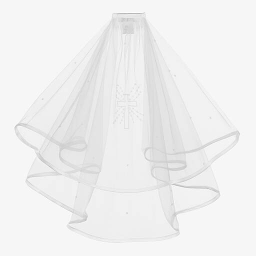 Sarah Louise-Girls White Tulle Communion Veil | Childrensalon