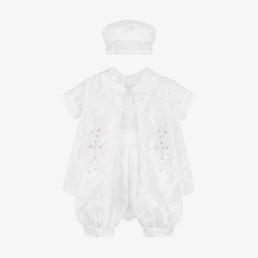 Sevva-Baby Boys White Ceremony Shorts Set | Childrensalon