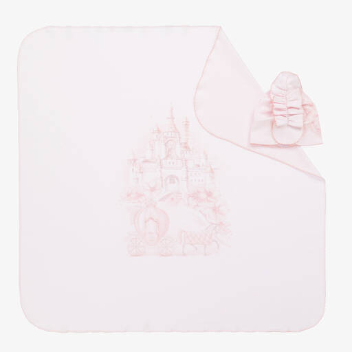 Sofija-Baby Girls Pink Princess Cotton Blanket Gift Set | Childrensalon