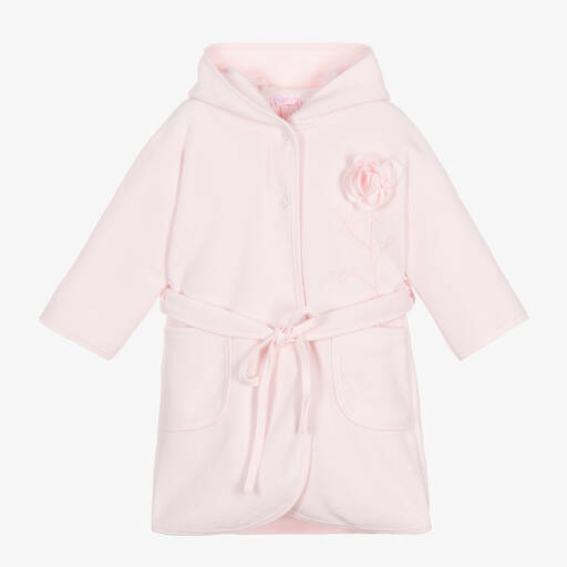 Sofija-Girls Pink Cotton Towelling Bathrobe | Childrensalon