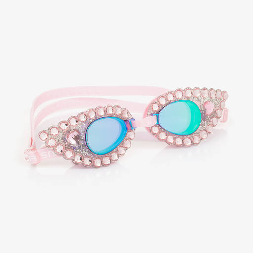 Super Smalls-Girls Pink Rhinestone Splash Goggles  | Childrensalon