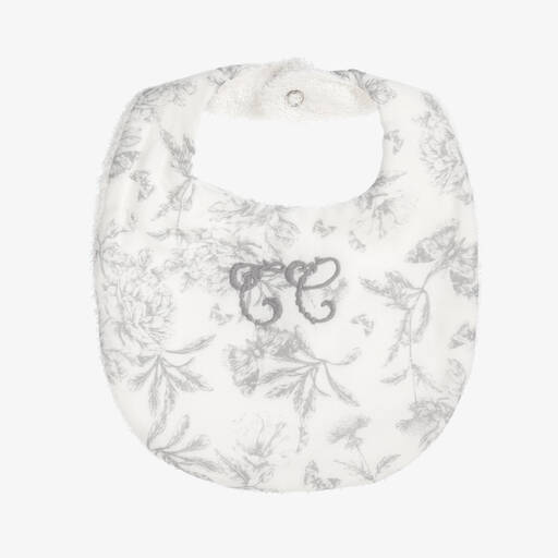 Tartine et Chocolat-Grey Toile De Jouy Cotton Bib | Childrensalon