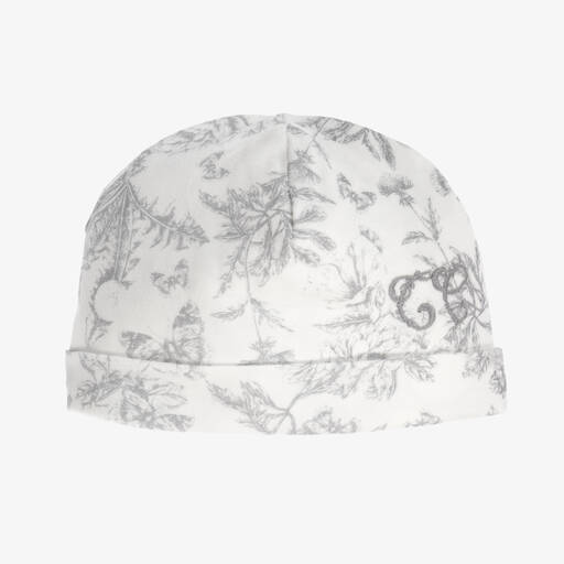 Tartine et Chocolat-Grey Toile De Jouy Cotton Hat | Childrensalon