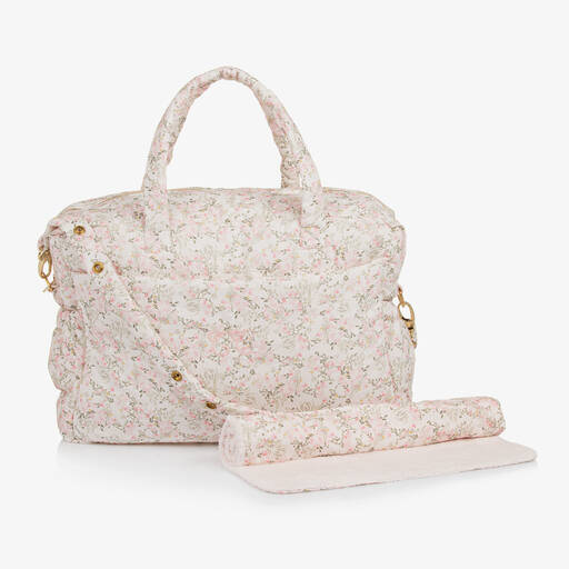 Tartine et Chocolat-Pink Floral Changing Bag (41cm) | Childrensalon