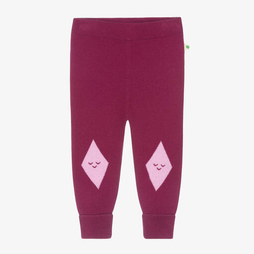 The Bonniemob-Baby Girls Purple Knitted Trousers | Childrensalon