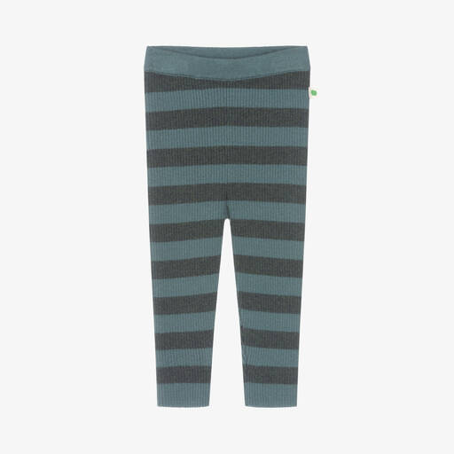 The Bonniemob-Green Stripe Cotton & Cashmere Knit Leggings | Childrensalon