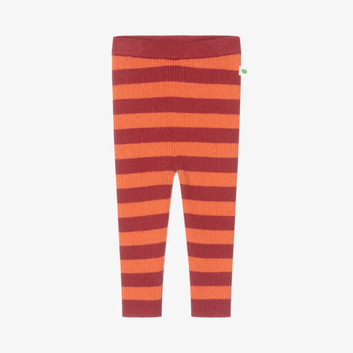 The Bonniemob-Red Stripe Cotton & Cashmere Knit Leggings | Childrensalon