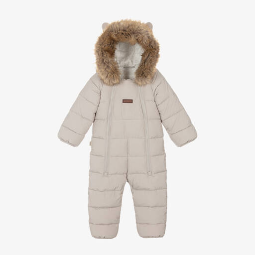 Töastie-Beige Padded Snowsuit | Childrensalon