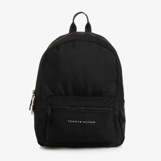 Tommy Hilfiger-Black Canvas Backpack (37cm)  | Childrensalon