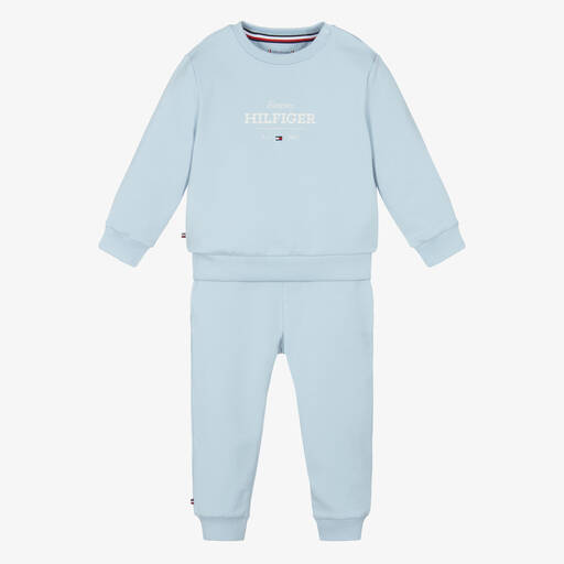 Tommy Hilfiger-Blue Cotton Baby Tracksuit | Childrensalon