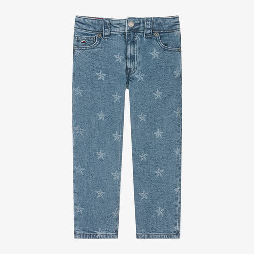 Tommy Hilfiger-Girls Blue Denim Star Print Jeans | Childrensalon