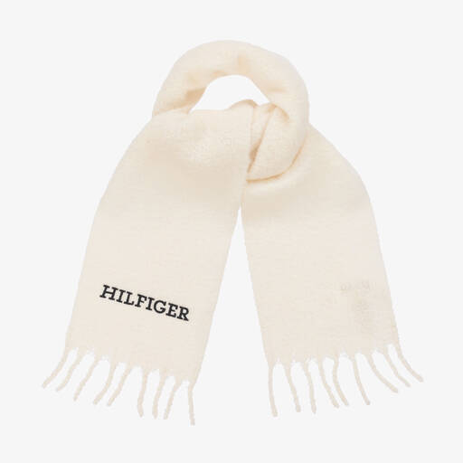 Tommy Hilfiger-Ivory Wool Scarf (150cm) | Childrensalon