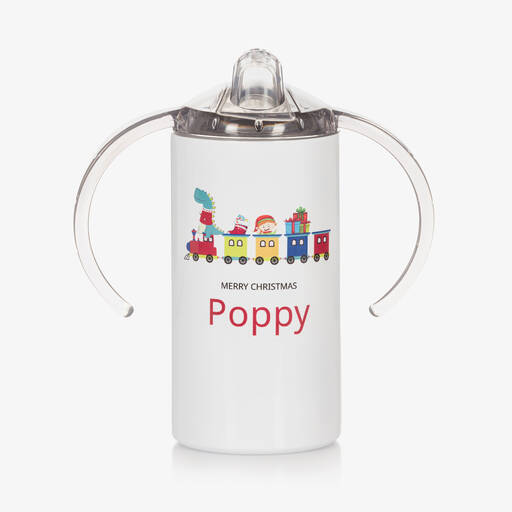 Treat Republic-Personalised Christmas Train Sippy Cup (16cm) | Childrensalon