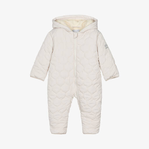 Tutto Piccolo-Beige Quilted Baby Snowsuit | Childrensalon