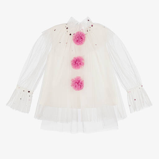 Tutu du Monde-Girls Ivory Tulle Harlequin Top | Childrensalon