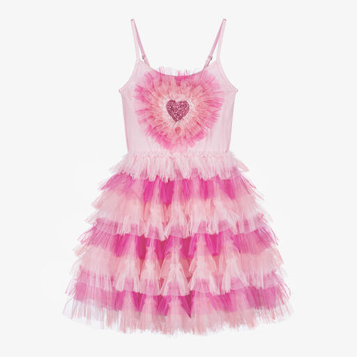 Tutu du Monde-Girls Pink Heart Tulle Dress | Childrensalon