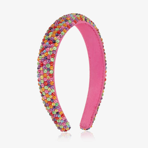 Tutu du Monde-Girls Pink Rainbow Bead Hairband | Childrensalon