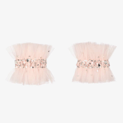 Tutu du Monde-Girls Pink Sequin Tulle Cuffs | Childrensalon