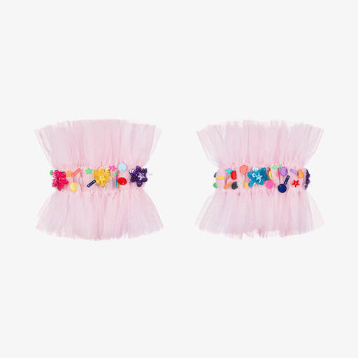 Tutu du Monde-Girls Pink Sequin Tulle Cuffs | Childrensalon