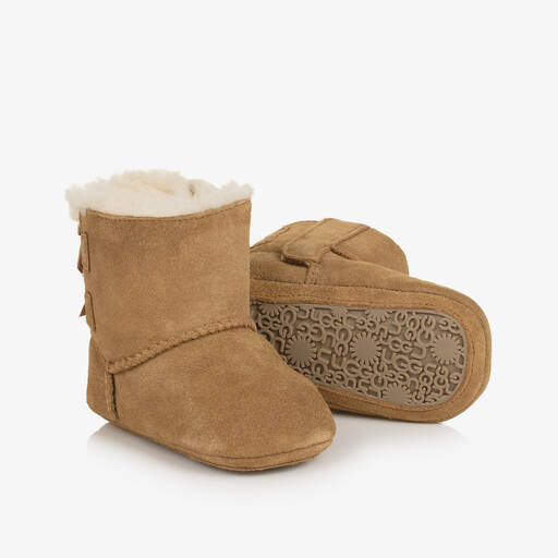 UGG-Baby Brown Suede Pre-Walker Boots | Childrensalon