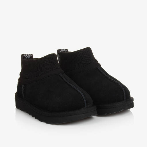 UGG-Black Classic Ultra Stretch Cuff Suede Boots | Childrensalon