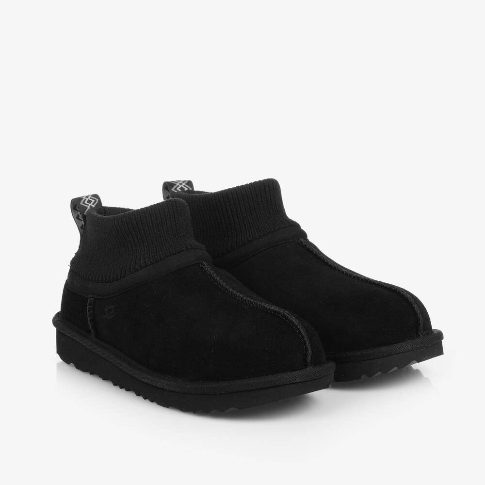 UGG - Black Suede Leather Classic Ultra Stretch Cuff Boots | Childrensalon