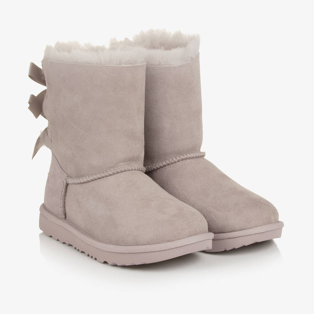 UGG - Girls Lilac Suede Bailey Bow Boots | Childrensalon